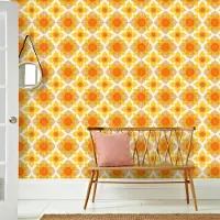 Overig Fotobehang Seventies S736a4 - Oranje - Geel - Bruin - Wit - 2,70 M X 186 Cm