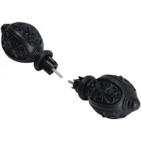 DecoMode Versailles Elegance Eindknoppen 20mm Zwart 2 Stuks