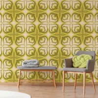 Overig Fotobehang Seventies S707b4 - Groen - Beige - 2,70 M X 186 Cm