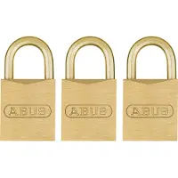 ABUS Hangslotenset Met Sleutel Kbmb1/15 - Massief Messing Voor Koffer Waterbestendig - Behuizing 15mm - Set Van 3 Stuks