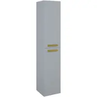Elita Hoge Badkamerkast Ness 30cm - Lichtgrijs Glanzend - Met 2 Deuren - 30x150x31cm