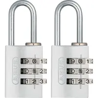 ABUS Combinatieslot Ca2/20 - Massief Aluminium Voor Kluisje - Behuizing 20mm - Set Van 2 Stuks