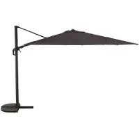 Central Park Zweefparasol Palmarola - 300x300cm - Antraciet - 360° Draaibaar Kantelbaar Met Opwindmechanisme 200g/m² Aluminium Mast