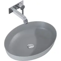 Elita Waskom Badkamer Rika - Keramiek - Ovaal - Lichtgrijs - 52cm