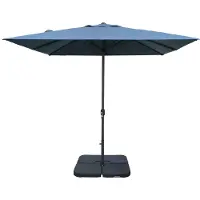Overig Easywind Stokparasol - 300x300cm - Blauw - Acryl 208g/m² Met Opwindmechanisme Kantelbaar