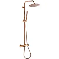 EsseBagno Regendouche Luisa Ii 250 - Met Thermostatische Kraan - Koper - Rond - Met Handdouche - 15cm Hartafstand - Waterbesparend