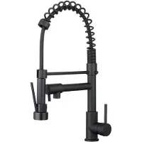 EsseBagno Keukenkraan Big Pro Met Uittrekbare Handdouche Zwart