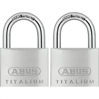 ABUS Hangslotset Titalium Tkti25/50 - Aluminium Voor Poort - Behuizing 50 Mm - Set Van 2 Stuks