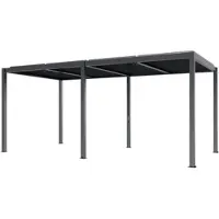 Central Park Pergola Met Lamellen Riaci Aluminium Donkergrijs 300x572xh218/230cm