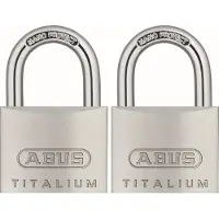 ABUS Hangslotset Titalium Tkti24/40 - Aluminium Voor Poort - Behuizing 40mm - Set Van 2 Stuks