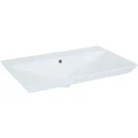 Elita Inbouw Wastafel Ness - Keramiek - Rechthoekig - Inclusief Kraan - Wit - 80cm