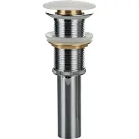 Aquazuro Aquavive Afvoerplug Aqz Clic-clac - Rvs - Met Overloop - Mat Wit - 66mm