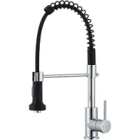 EsseBagno Keukenkraan Plimo Met Uittrekbare Handdouche Chroom/zwart