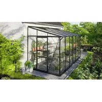 Pergart Tuinkas Ida 7800 - Veiligheidsglas 3 Mm + Polycarbonaat 6 Mm - Zwart - 387x201x221 Cm