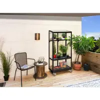 Vitavia Tuinkas Polis 350 - Veiligheidsglas 3mm - Zwart - 81x43x168cm