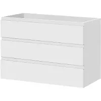 Aquazuro Wastafelonderkast Napoli 119cm - Hoogglans Wit - Met 3 Lades - 119,4x75x47,5cm