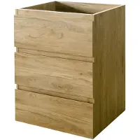 Aquazuro Wastafelonderkast Napoli 59cm - Asgrijze Eik - Met 3 Lades - 59,4x75x47,5cm