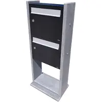 VASP Brievenbusunit Palermo Dubbel - Natuursteen En Staal - Blauw - 2 Stuks - 46x118x18cm