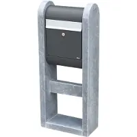 VASP Staande Brievenbus Murcia - Natuursteen En Staal - Antraciet - 45x110x20cm