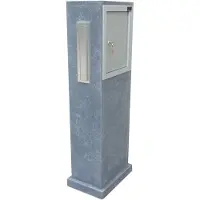 VASP Staande Brievenbus Oviedo Rechts - Natuursteen - Blauwe Hardsteen - 35x100x21cm