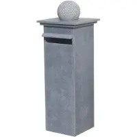 VASP Brievenbus Staande Brievenbus La Coruna - Natuursteen - Blauwe Hardsteen - 32x115x32cm