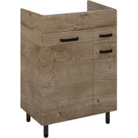 Royo Wastafelonderkast Ava 60cm - Eik Mat - Met 1 Lade - Met Zwarte Handgrepen En Poten