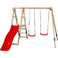 Swing King Swingking Schommel Ava Met Glijbaan Rood 235x274x185cm