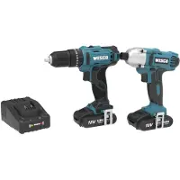 Wesco Combiset Ws1704k2 Accuboormachine Met Klopfunctie En Slagschroevendraaier 18v (2 Accu’s)