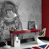 Overig Fotobehang Aap In Ruimtepak 14214 - Grijs - 2,70m X 300cm
