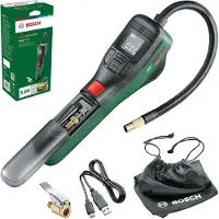 Bosch EasyPump - Draagbare bandenpomp - Inclusief balnaald, Presta-klep- volube adapter - USB oplaadkabel - Katoenen tas - Bandenpompnippel - Fietsopbergtas