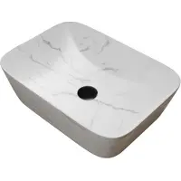 Aurlane Rechthoekige Opzetwaskom |mat Wit Keramiek | 45,5x32,5x13 Cm | Marmer Effect