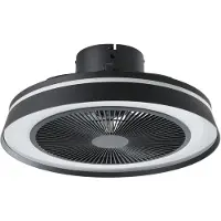 Eglo Plafondventilator Nieuwpoort Met Cct Rgb Led - Zwart - 48cm - 17,9w - Met Afstandsbediening