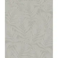 Praxis Vliesbehang Bladeren - Taupe - Grijs - Zilver - 10,05m X 53cm