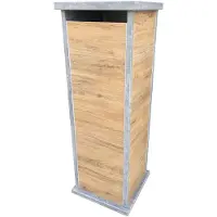 VASP Brievenbus Palma Woodlook - Natuursteen En Keramiek - Blauwe Hardsteen - 32x98x32cm