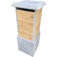 VASP Brievenbus Bilbao Woodlook - Natuursteen - Blauwe Hardsteen - 40x100x40cm