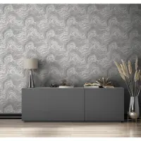 Overig Vliesbehang Marmerprint - Middengrijs - 10,05m X 53cm