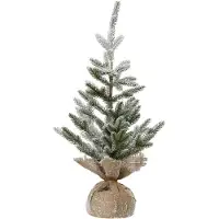 Décoris Kunstkerstboom Met Sneeuw Ø30xH60cm Groen groen Kunststof Decoratieve