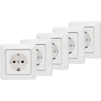 Sencys Ottawa Stopcontact 1-voudig Geaard Arctic Wit 4+1 Gratis