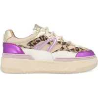 DWRS label Walton Leopard Sand / Purple Maat: 39 | Sneakers Outlet | Dames | Paars