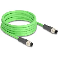 DeLOCK M12 4-pins D-gecodeerde industriële netwerkkabel | CAT5e | PUR | 3 meter
