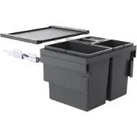 Hailo Cargo Synchro afvalsysteem voor kastbreedte 60cm grijs 54 liter (28+13+13)