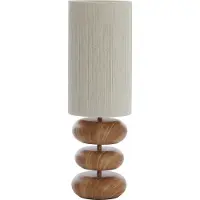 Light & Living Tafellamp Danialo hout met crème 60cm