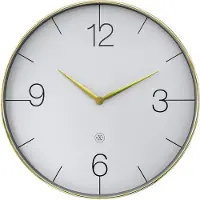 Nextime nXt Finesse Large – Wandklok – 51 cm – Plastic – Goud/Groen – Stil