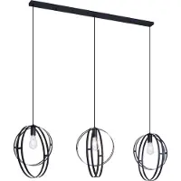 QAZQA Design hanglamp zwart rechthoekig 3-lichts - Indu