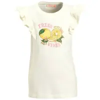 Orange stars T-shirt ruffle mouwen Wit Meisjes Katoen Ronde hals Printopdruk - maat 110/116
