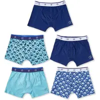 Little label boxershort - blauw (set van 5) Jongens Stretchkatoen All over print - maat 110/116