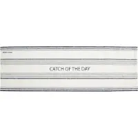 Rivièra Maison Tafelloper gestreept Blauw, Wit - Catch Of The Day Tafelrunner 150x50 - Katoen