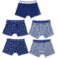 Little label boxershort - blauw (set van 5) Jongens Stretchkatoen All over print - maat 98/104