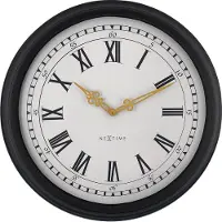 Nextime Chopin Large – Wandklok – 76 cm – Plastic – Zwart/Grijs – Stil