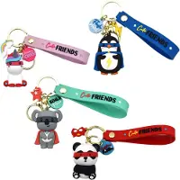 Take Care Cute Friends Sleutelhanger Set 3D - Silicone - Set van 4